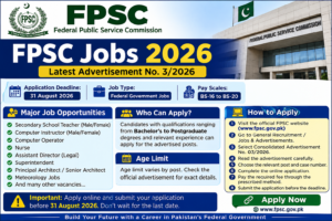 FPSC Jobs 2026 Advertisement No 3