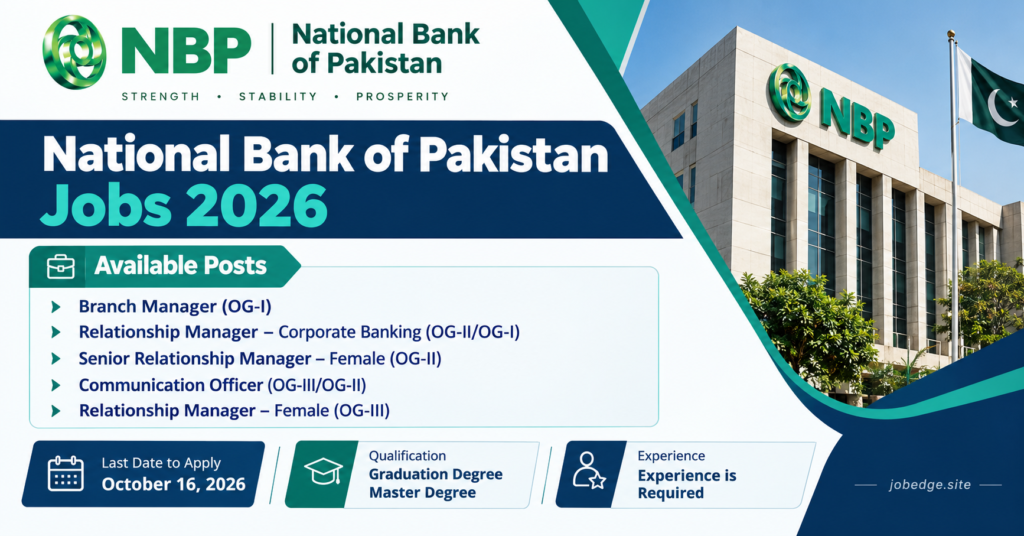 National Bank of Pakistan Jobs 2026
