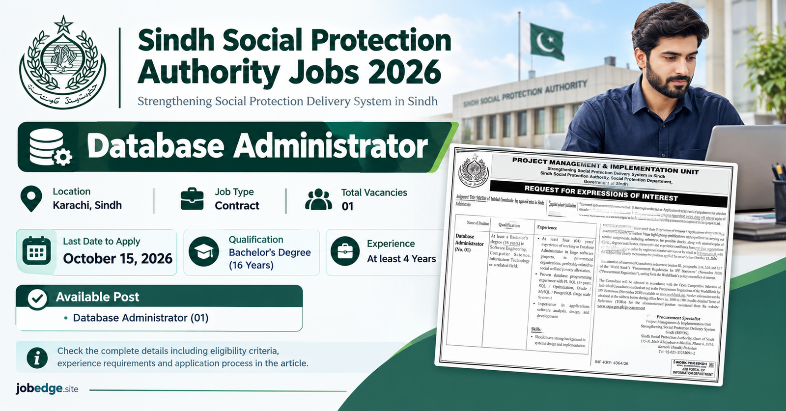 Sindh Social Protection Authority Jobs 2026